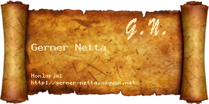 Gerner Netta névjegykártya